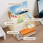 Marbrasse Desk Organizer with 3 Drawer, Desktop Organizer Storage - Image 2