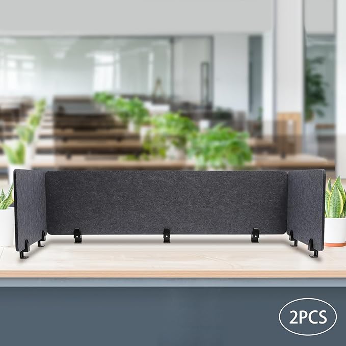 ReFocus Raw Clamp-On Acoustic Desk Divider Mounted Privacy Panel Set – Reduce - Image 4