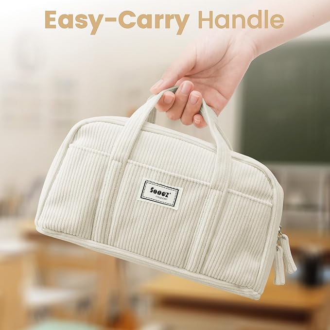 Sooez Large Pencil Case Pouch, Extra Big Pencil Bag - Image 5