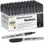Keebor Black Permanent Markers Bulk of 100 Pack, Fine Point Permanent Marker Set - Image 6