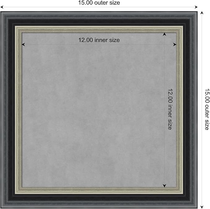 Amanti Art Black Framed Magnetic Board 15x15 X-Small Vision Board - Image 4