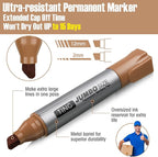 Fuutreo 10 Pack Jumbo Permanent Markers Bulk Large Chisel Tip Permanent Markers - Image 4