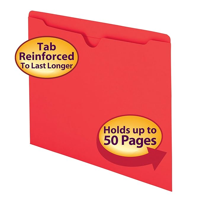 Smead File Jacket, Reinforced Straight-Cut Tab, Flat-No Expansion, Letter Size - Image 2