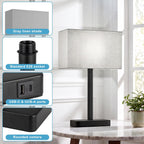 touch lamps for nightstand set of 2, lamp showing dimensions