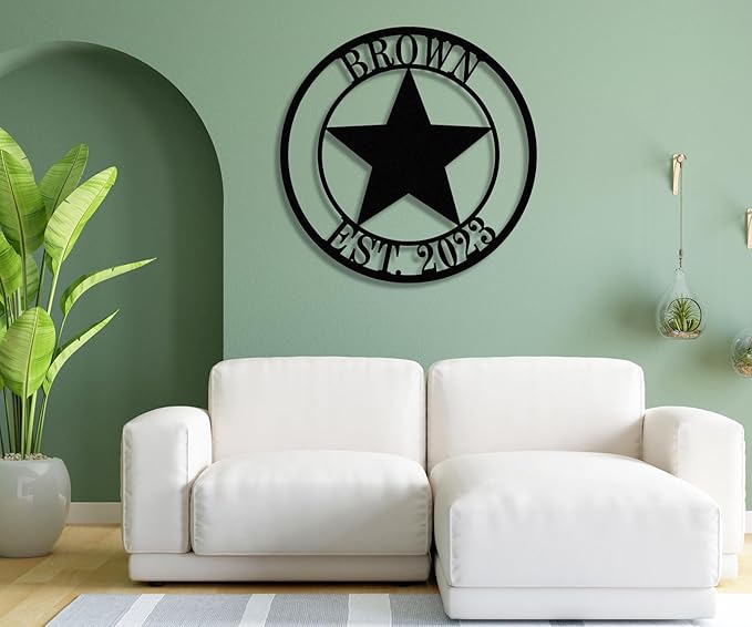 Personalized Texas Star Family Name Sign, Metal Star, Texas Home Decor - Image 3