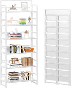 4NM No Assembly 6 Tiers Folding Bookshelf Storage Shelves Vintage Bookcase by 4NM