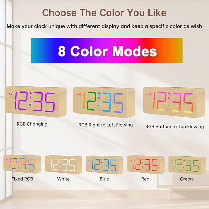 DreamSky Wooden Digital Alarm Clock - Image 2