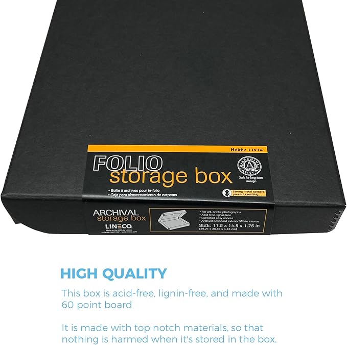 Lineco 11x14 Black Clamshell Archival Folio Storage Box. Acid-Free - Image 5