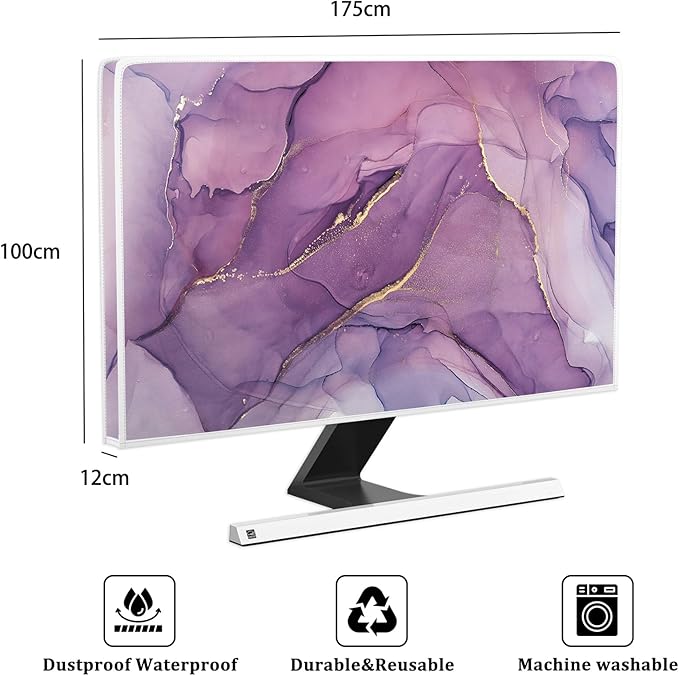 Baocicco Fashion Violet Marble Waterproof TV Dust Cover 75 Inch Anti-Static - Image 2
