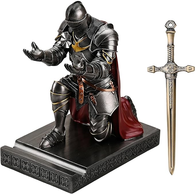 Amoysanli Medieval Armored Warrior Wearing Outerwear, Mobile Phone Stand Knight - Image 2