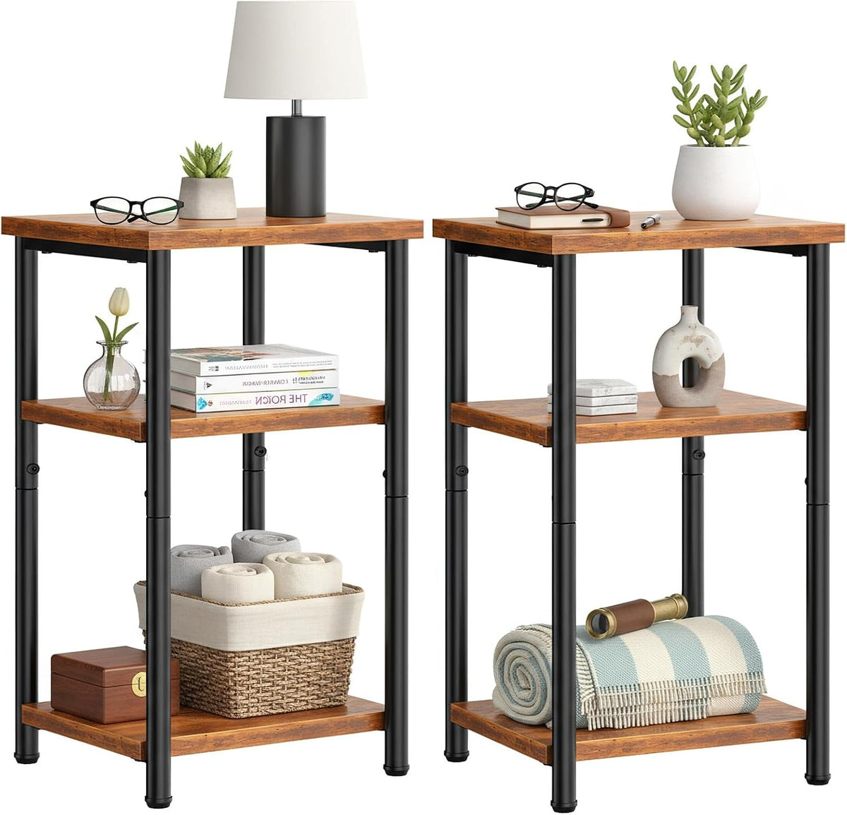DUMOS End Tables Set of 2, Small Side Table, Nightstand for Small Spaces