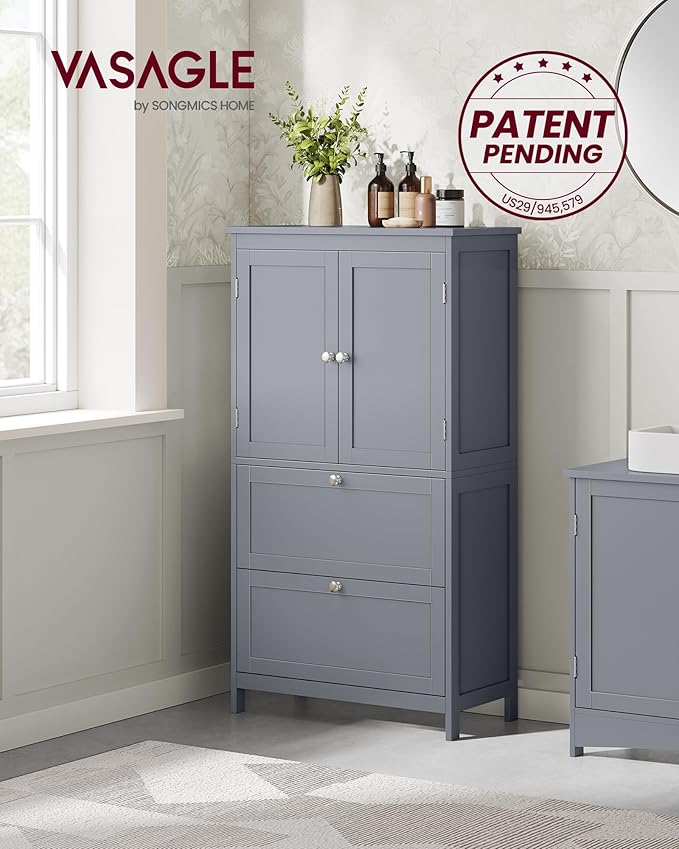 VASAGLE Floor Storage Cabinet, Freestanding Storage Unit - Image 4