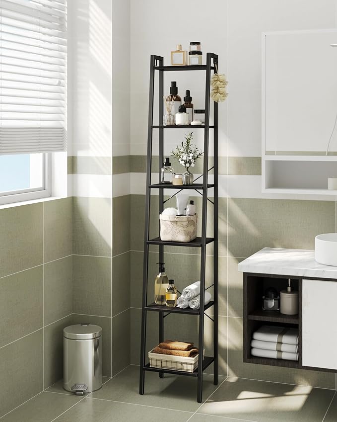 Hzuaneri Ladder Shelf, Bookshelf Bookcase, Freestanding Corner Storage Shelve - Image 4