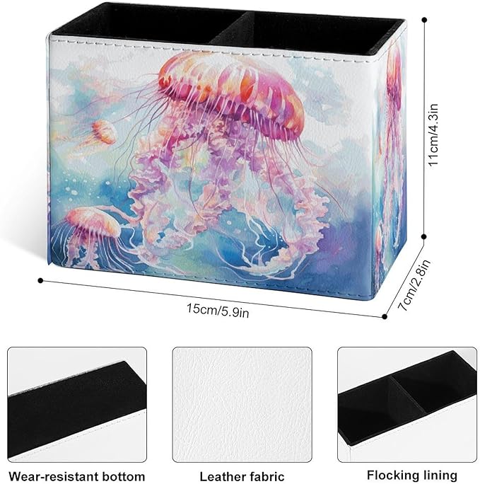 Famame Cute Watercolor Jellyfishes Pencil Holder - Image 3
