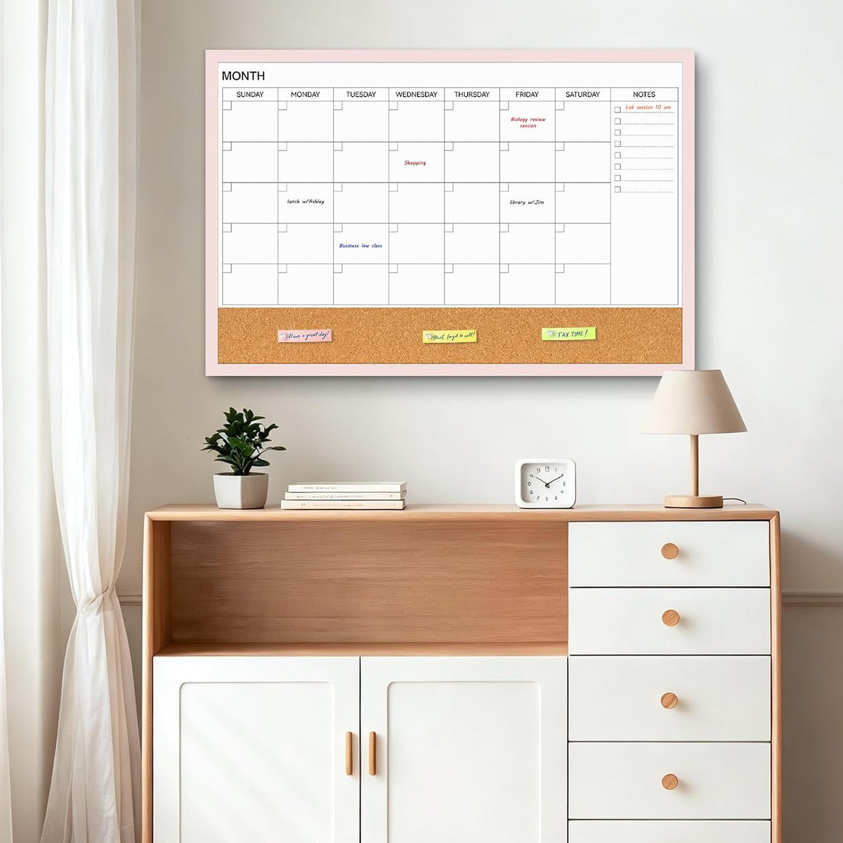 Dry Erase Calendar Whiteboard for Wall, 36'' x 24'' White Boa...