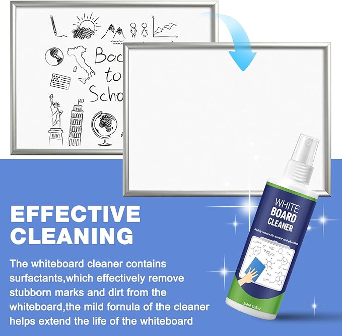 Dansib 8 Pack Whiteboard Cleaner Spray 8.5oz Dry Erase Board Cleaner - Image 4