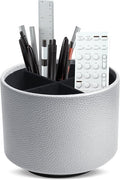 Hennaja Round Leather Art Supply Organizer, Remote Control Holder, 360 Degree by Hennaja