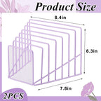 2 Pcs 7 Section Incline File Sorter Metal Wire Mesh File Rack - Image 2