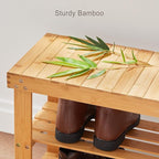 Pipishell 3 Tier Bamboo Shoe Rack Bench - Image 7