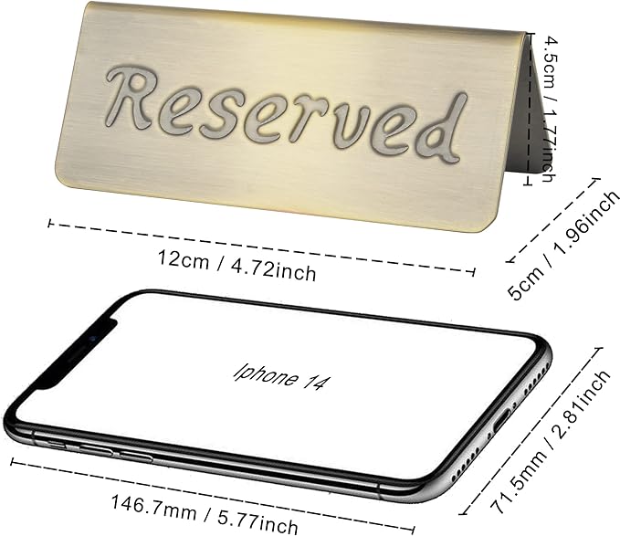 2 Pack Small Reserved Table Signs - Image 2