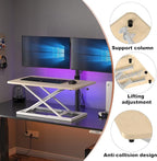 Decoholic Light Wood Small Single 24 inch Scissors Lift Keyboard and Mouse Riser - Image 4