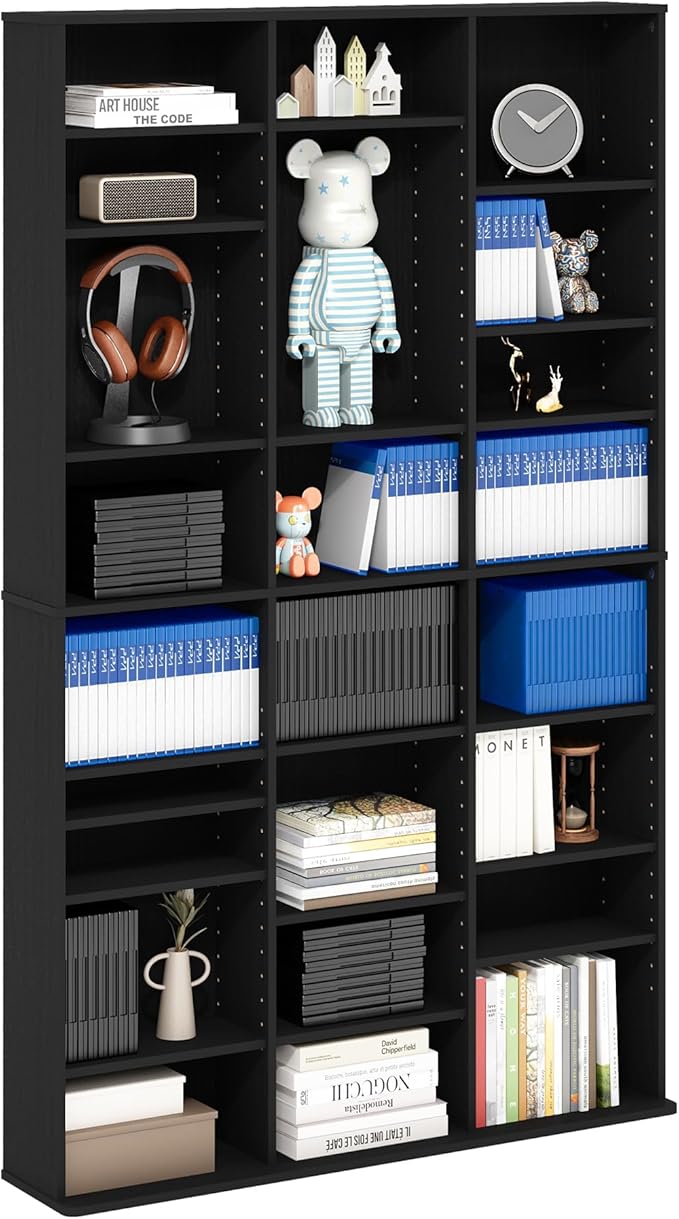 Furinno Jaya DVD Shelf, 24-Shelf Wide CD Rack, Media Shelf by Furinno-FitsYourSpaceFitsYourBudget