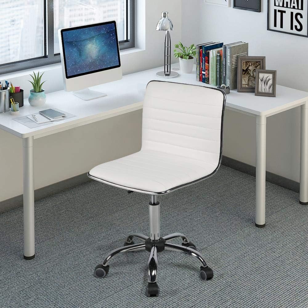 Yaheetech L-Shaped Corner White Desk and White Chair | USB ports, storage drawer and shelf, space-saving corner fit, modern style, sturdy frame, for home office or gaming.
