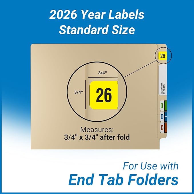 2026 Year Labels, Doctor Stuff 2026 Chart Stickers, Fluorescent Yellow Color - Image 3