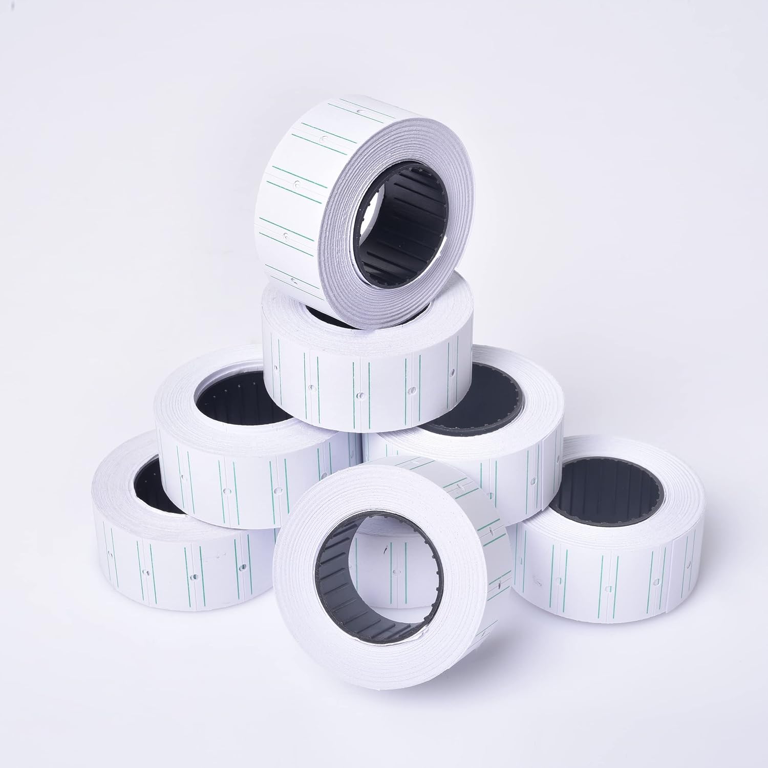 Price Gun Labels for GILLRAJ GX-7700 & MX-5500 - Unique Green-Margined Blank White Pricing Labels 10 Rolls 5000pcs + 2 Ink Cartridges