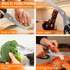 2-Piece Kitchen Scissors Stainless Steel Cooking Shears, Vegetables and Poultry - Image 4