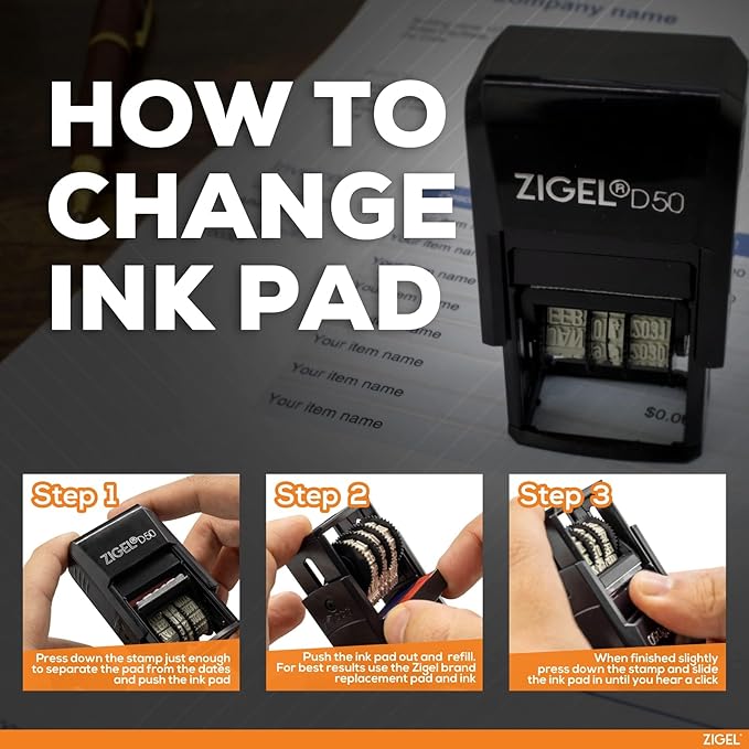 ZIGEL D50 Date Stamp with Approved - Image 9