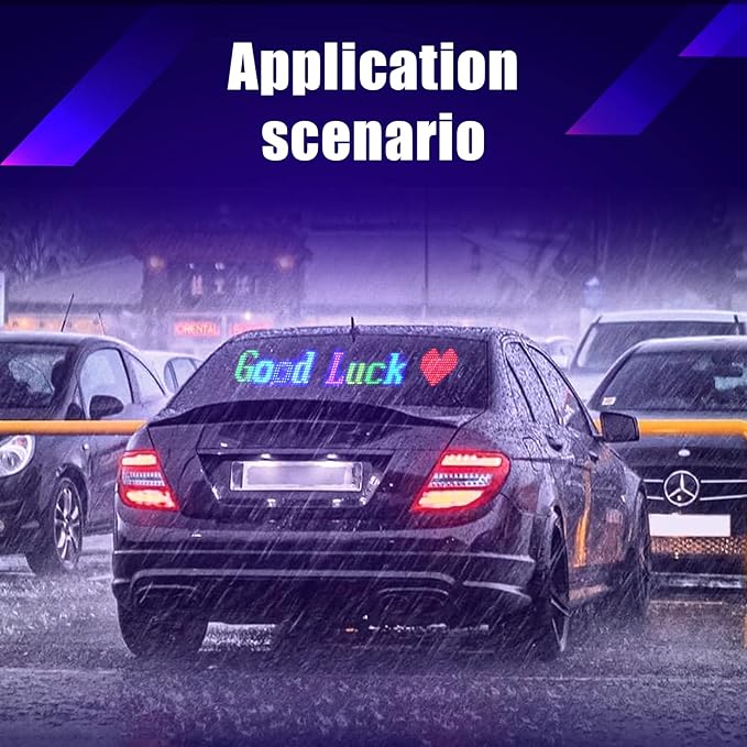 XIAOOHO Programmable LED Car Sign, Scrolling LED Sign, Flexible LED RGB Message - Image 5