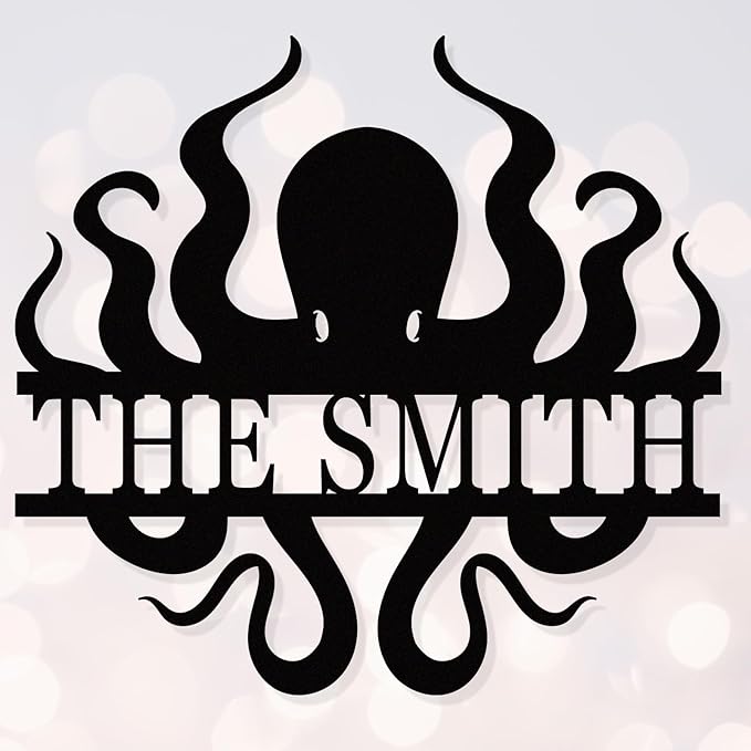 Custom octopus metal signs，personalise octopus wall art，octopus decor，funny by HYTSIGN