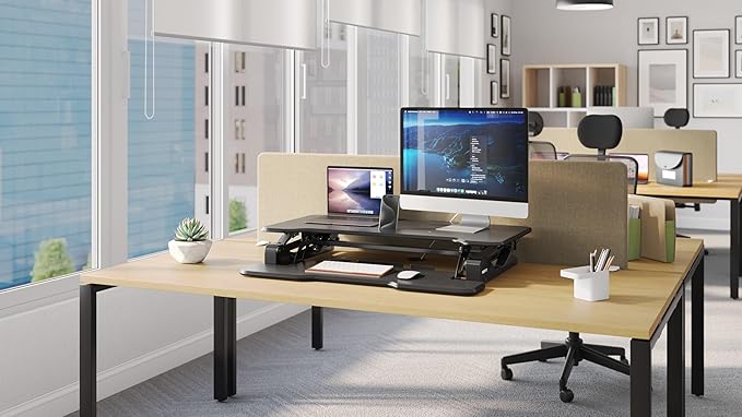Mount-It! 38" Standing Desk Converter, Desktop Sit-Stand Desk Riser - Image 8