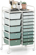 GOFLAME 15-Drawer Rolling Storage Cart, Craft Storage Cart by GOFLAME