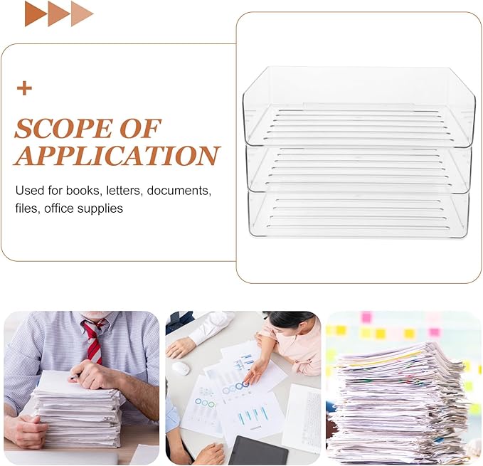 SUPVOX Desk Organizer Tray Stackable Letter File Holder Desktop Storage - Image 3