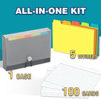 H4D 4x6 Index Card Case with 100 Heavyweight Ruled Index Cards and Dividers - Image 2