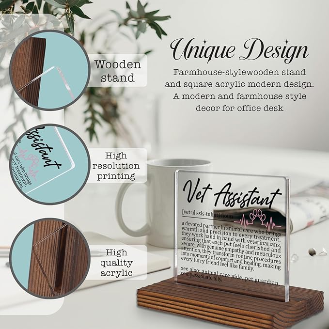 Vet Assistant Gifts, Thank You Appreciation Desk Sign - Image 3
