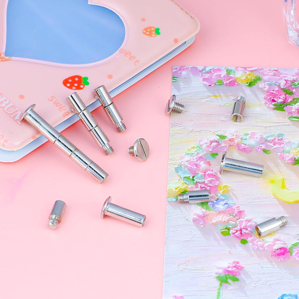 40 Pack Chicago Screws and Scrapbook Extension Posts Replacement Extension Screws for Binding Extending Scrapbook Photo Album Refill Pages Album Accessories