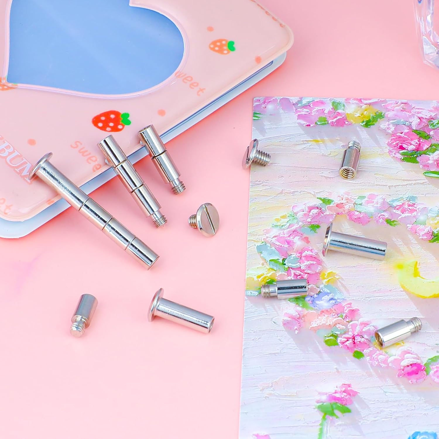 40 Pack Chicago Screws and Scrapbook Extension Posts Replacement Extension Screws for Binding Extending Scrapbook Photo Album Refill Pages Album Accessories