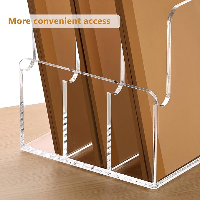 SANRUI Desk Organizer Clear Acrylic Desk Magazine File Holder - Image 7