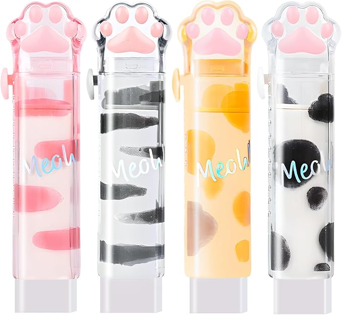 Retractable Pencil Eraser, Cute Erasers, Kawaii Cat Paw Eraser, Suitable by Unknown