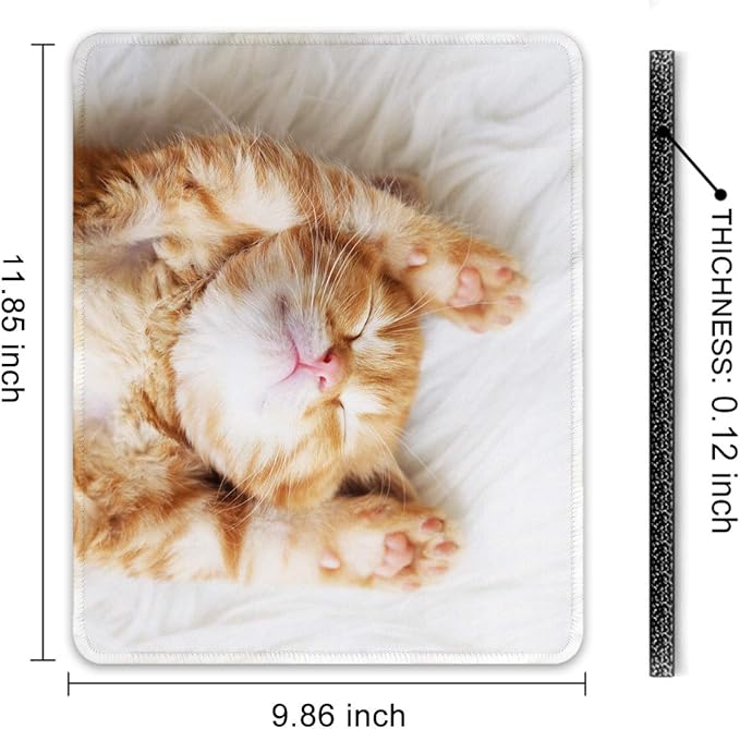 Auhoahsil Mouse Pad, 12 x 10 in Cute Cat Theme Computer Mouse Pad - Image 7
