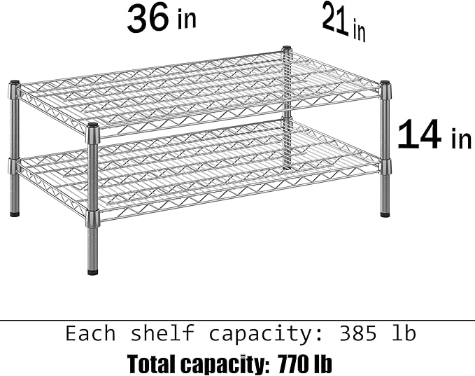 Regal Altair 21" Deep x 36" Wide x 14" Height Wire Shelving Kit | 2-Tier | NSF - Image 3