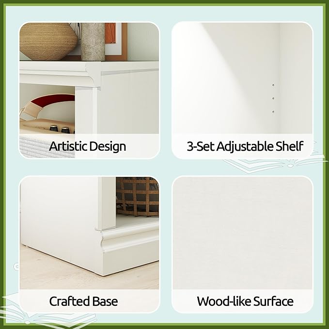 Bevfint 70-Inch Tall White Bookcase, 5 Tiers Shelves Open Storage Bookshelf - Image 8