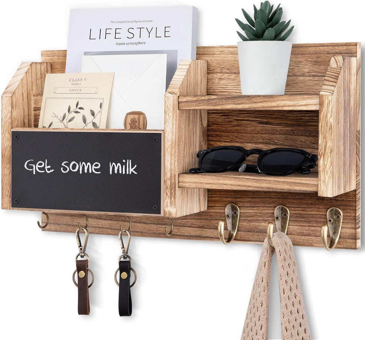 Lwenki Mail and Key Holder – Wall Mount Key Hanger