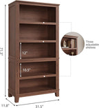 IDEALHOUSE 71" Farmhouse Bookshelf w/Adjustable Shelves & 31.5 in Whidth - Image 2