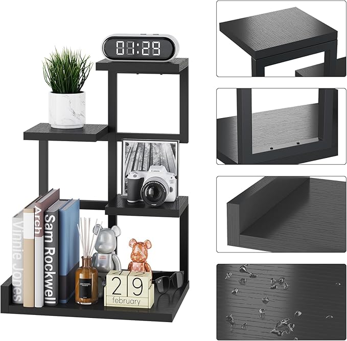 YMYNY Desktop Shelf Organizer, 4 Tier Storage Display Rack, Desk Shelf - Image 7