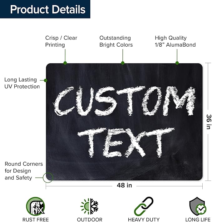 Custom Sign, Custom Street Sign, 11 Font Colors, 13 Font Styles, 4 Hole Options - Image 6