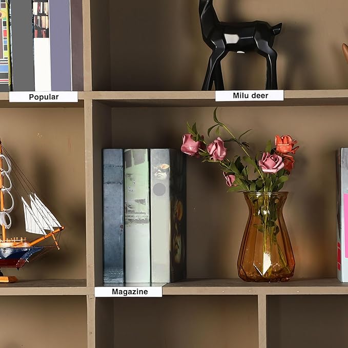 Containlol 15 Pieces Moveable Shelf Label Holders Clear Shelves Tags Moveable - Image 7